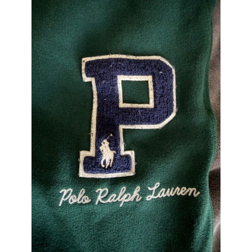 Polo Ralph Lauren P Patch Fleece Jogger Sweatpants Green Men's Large Varsity - Picture 6 of 10